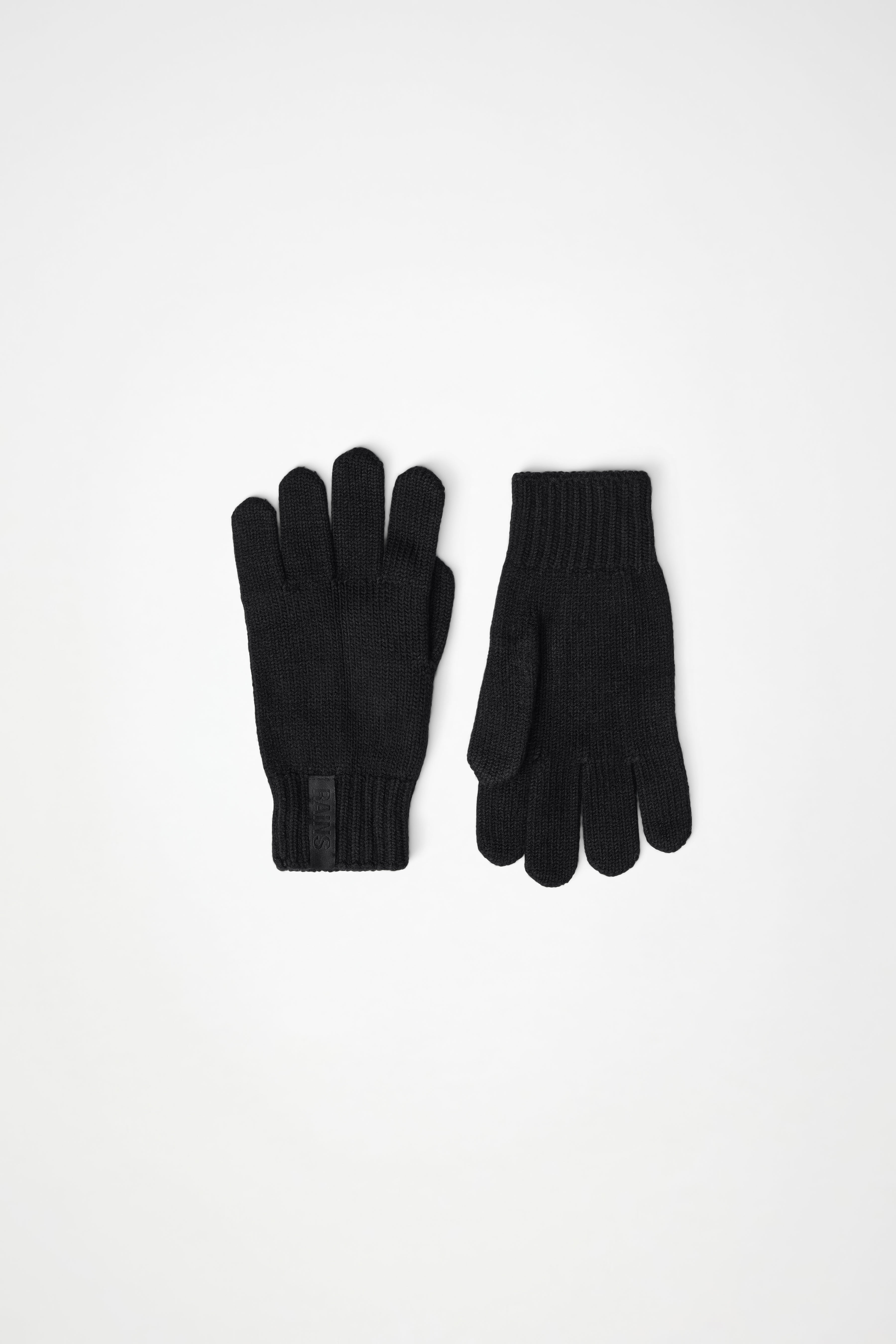 RAINS Knit gloves Black Gloves & Mittens