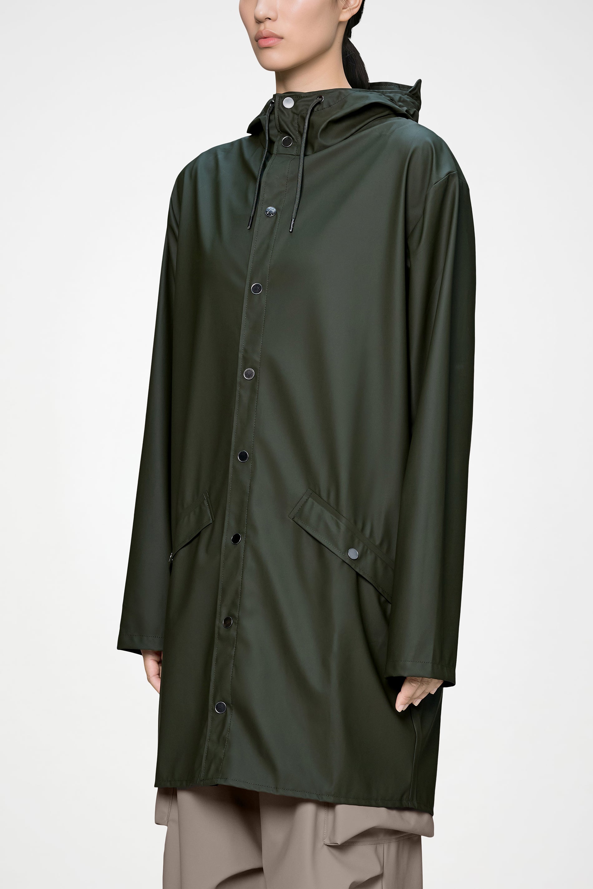 RAINS Long Jacket Green Jacket