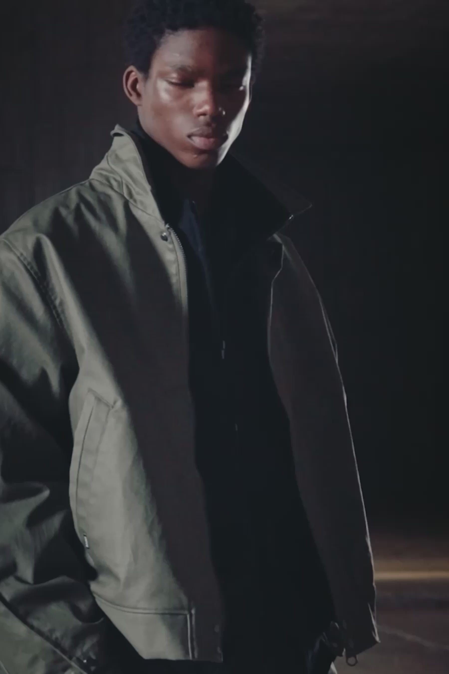 RAINS Heavy Woven Overshirt Moss Long Sleeve