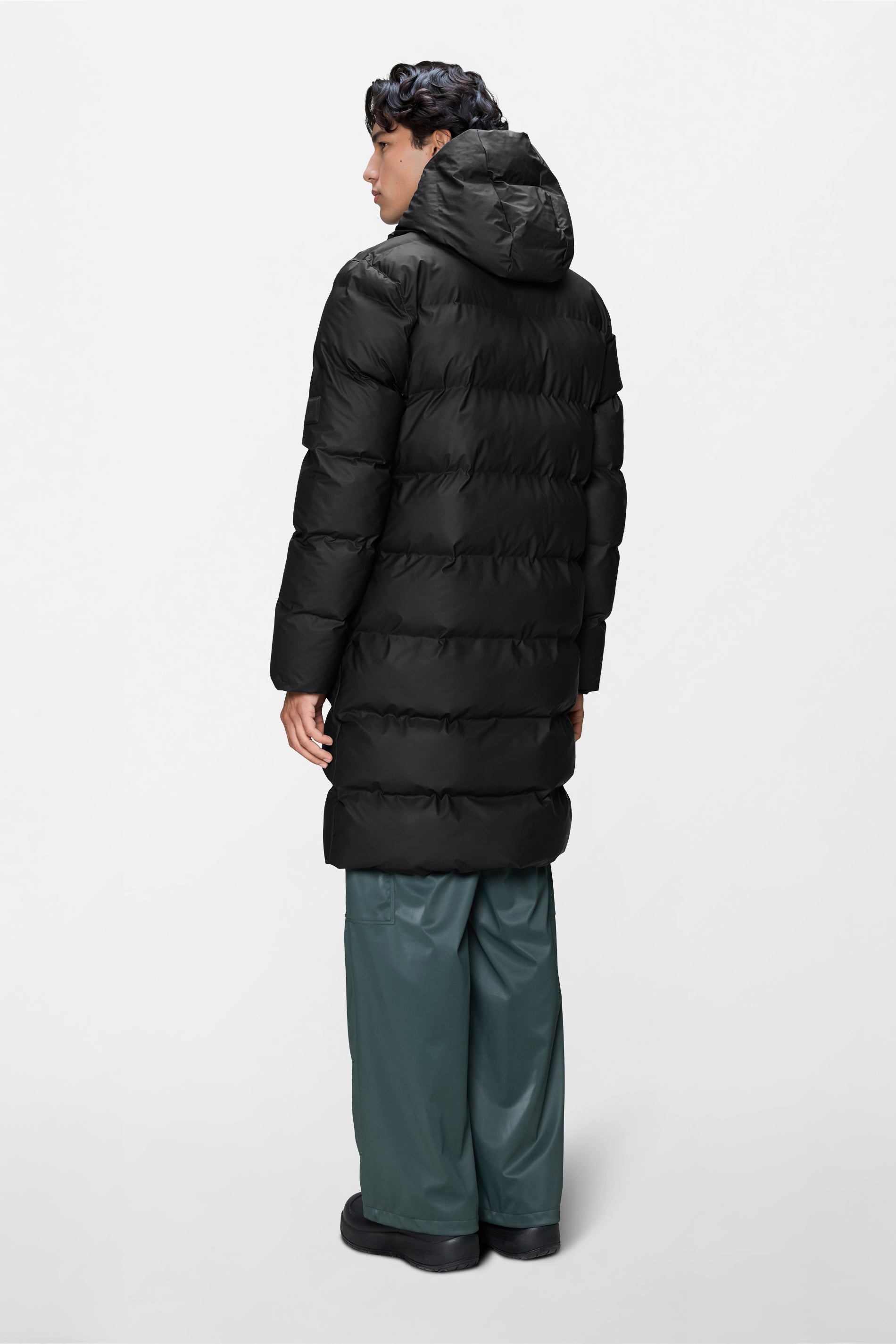 RAINS Alta Longer Puffer Jacket Black Jacket