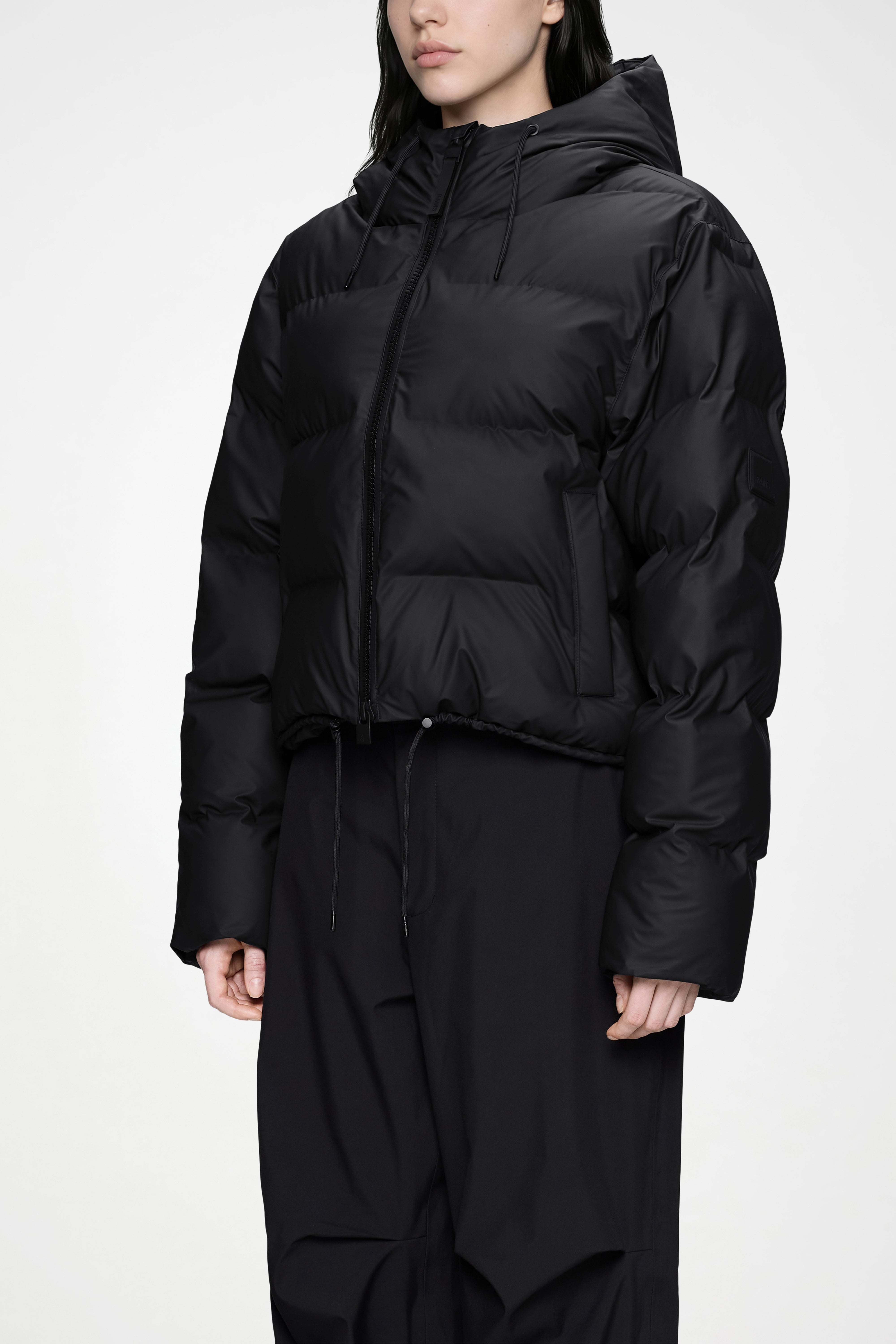 RAINS Alta Short Puffer Jacket Black Jacket