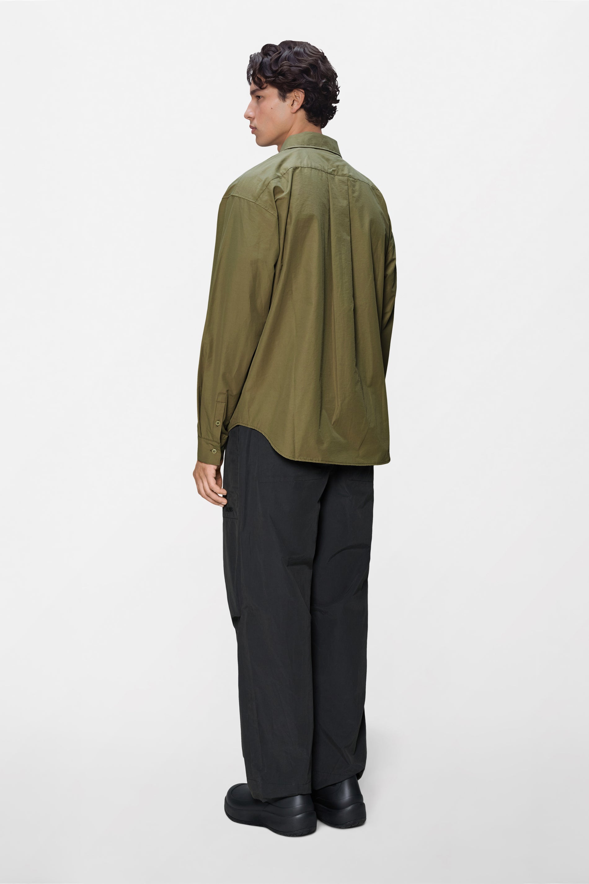 RAINS Light Woven Long Sleeve Shirt Moss Long Sleeve