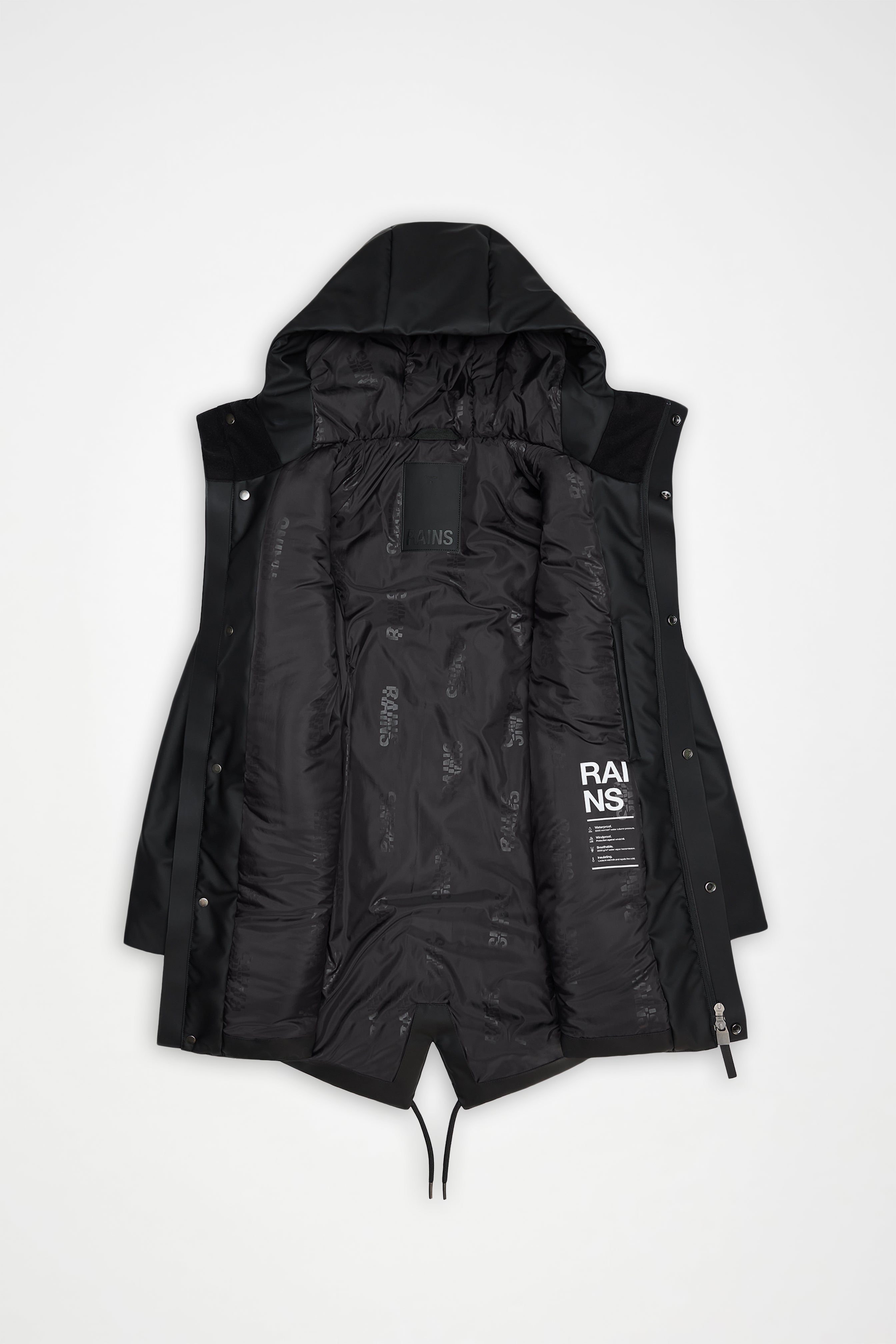 RAINS Nome String W Parka Black Jacket